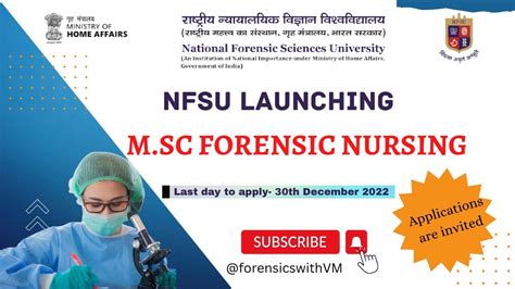 MSc Forensic Nursing Admission Open In NFSU Admissions 2022 23 YouTube