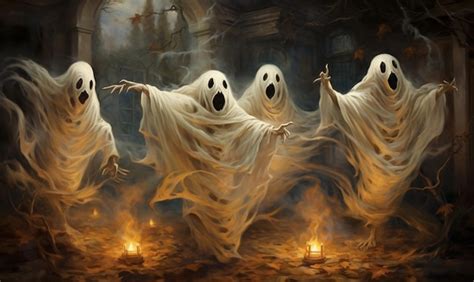 Premium Photo | Spooky scary halloween helloween ghosts background