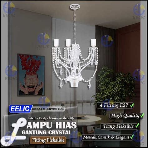 Jual Eelic Lhg Lampu Hias Gantung Crystal Tiang Fleksible Cabang