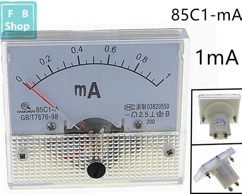 1Pcs 85C1 mA 1mA Dc Wijzer Ampèremeter 85C1 Serie Grandado