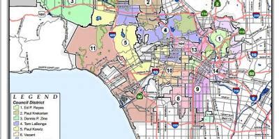 LA city council district map - LA city district map (California - USA)