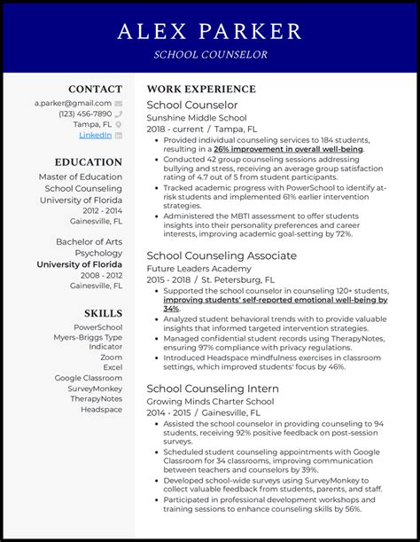 3 School Counselor Resume Examples Proven To Work In 2024