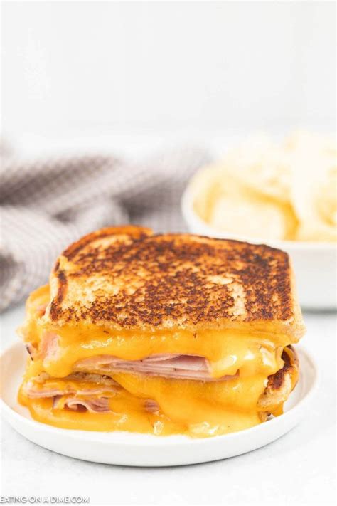 Grilled Ham and Cheese Sandwich - Eating on a Dime