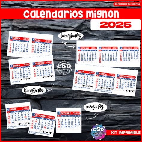 CALENDARIOS MIGNON 2025 ConSentidos Digital