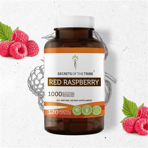 Secrets Of The Tribe Red Raspberry 120 Capsules 500 Mg Organic Red