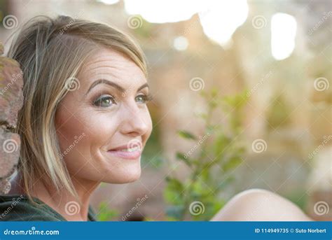 Beautiful Happy Blonde Woman Smiling Stock Image Image Of Healthy