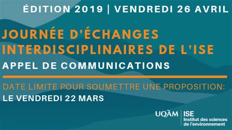 Appel de communications Journée d échanges interdisciplinaires de l