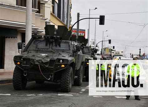 CUENCA POLICE MILITARY CONTROL Cuenca Ecuador January 17 2024 In The