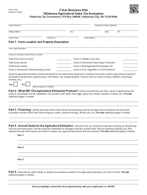 Fillable Online Assessor Tulsacounty Form 13 8 3 Year Business Plan