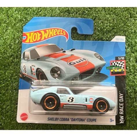 Hot Wheels Ford Shelby Cobra Daytona Coupe Gulf Sky Blue Hw Race Day Birthday Gift Miniature