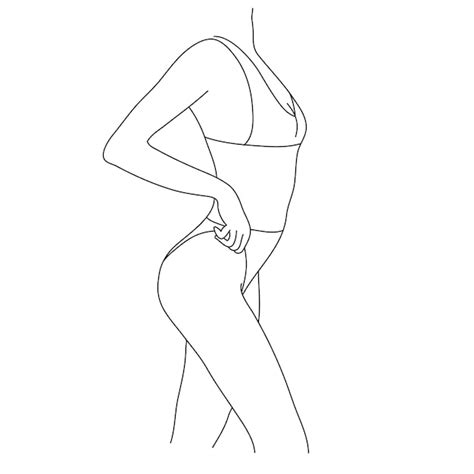 Vector Ilustraciones De Cuerpo De Mujer Hermosa Figura Femenina Lineal