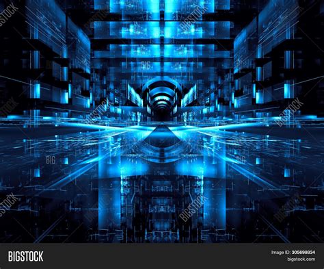 Blue Sci Fi Virtual Image And Photo Free Trial Bigstock