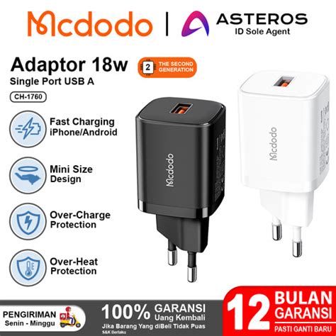 Jual MCDODO Adaptor Kepala Charger USB FAST Charging 18W Quick Charge