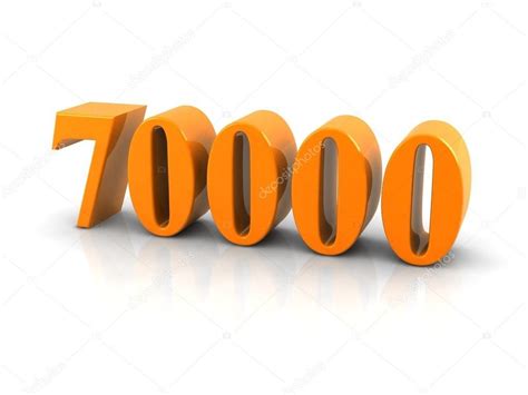 Yellow metallic number 70000 on white background.digitally generated ...