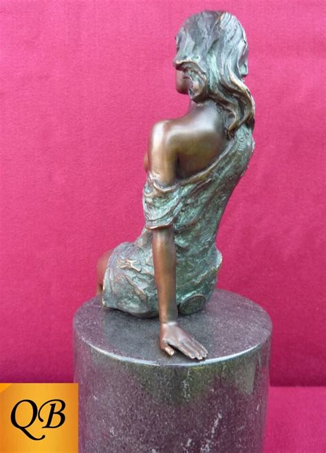 Art Deco Bronze Figurine Sculpture Statue Erotic Nude Lady Naked Figure