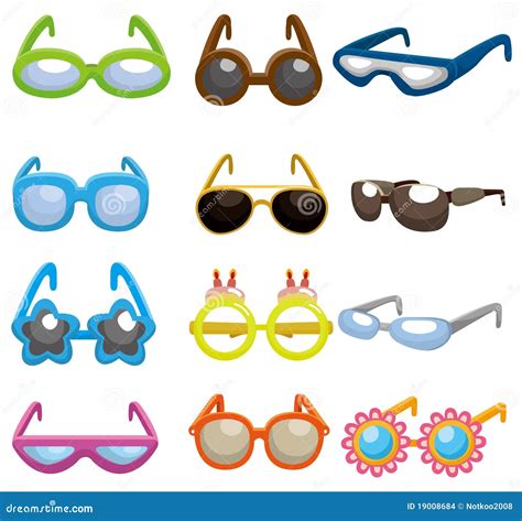 Cartoon Sunglasses Set Icon Stock Vector Illustration Of Eyesight Cartoon 19008684