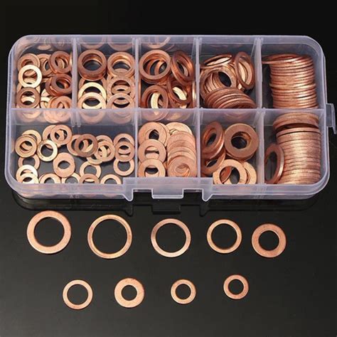 200Ps Box Copper Washer Gasket Nut And Bolt Set Fl Grandado