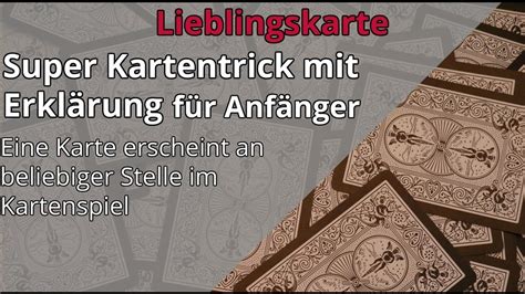 Lieblingskarte Zaubertrick F R Anf Nger Mit Erkl Rung Auf Deutsch