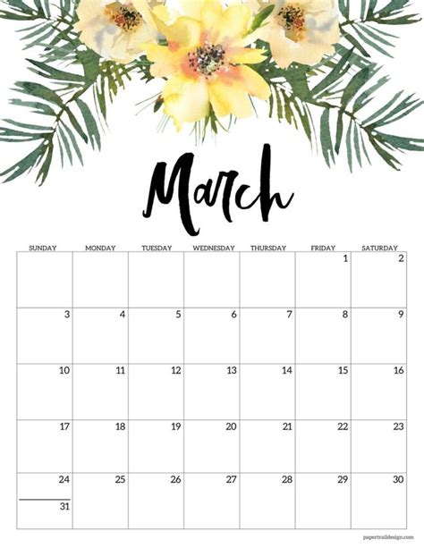 Printable Calendar By Month Floral Designs Fianna Hyacinthia