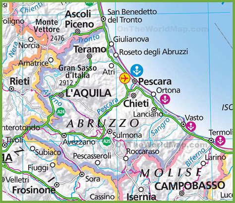 Large Map Of Abruzzo Large Maps Abruzzo Italy Map