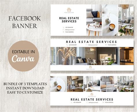 Realtor Facebook Cover Template Editable In Canva Real Estate Agent