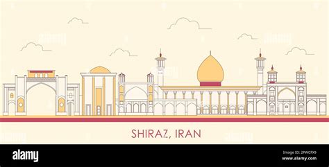 Cartoon Skyline Panorama Of City Of Shiraz Iran Vector Illustration