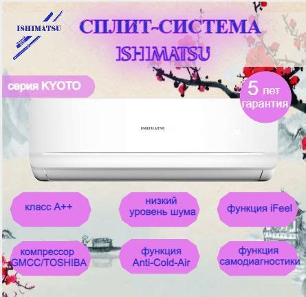 Сплит система ISHIMATSU AMK-07H серия KYOTO NEW 2023 / до 22 кв.м ...