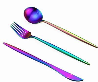 Amazon Iqcwood Spoons And Forks Set Flatware Set Pair Forks