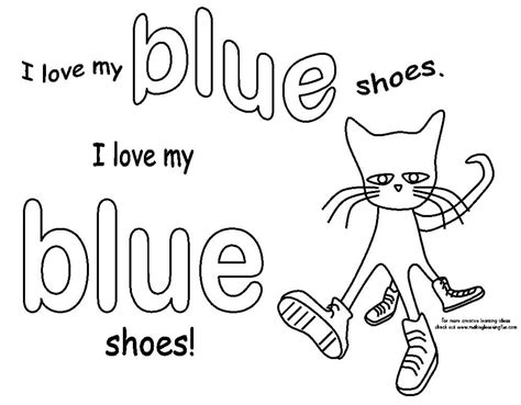 Pete Cat Shoes Shoe Template Coloring Sneaker Clipart Printable Pages