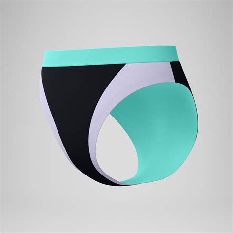 Women S FLU3NTE Colourblock Hi Waist Bikini Bottom Black