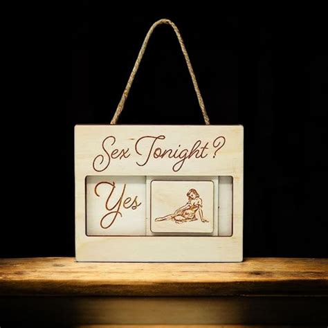 Sex Tonight Yes Or No Sign Naughty Wooden Slider Fun Gift Bachelorette Bridal Shower