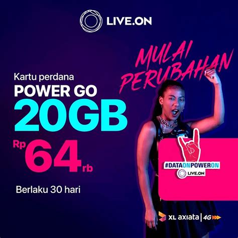 Jual Kartu Perdana Live On XL Paket Power Go 20GB 30 Hari Shopee