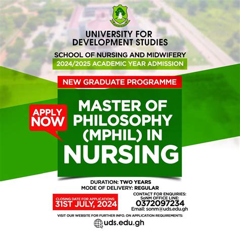 Advertisement For Master Of Philosophy Mphil In Nursing Programme