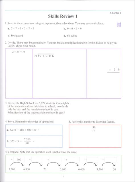 Math Mammoth Grade 6 Color Skills Review Workbook Taina Marie Miller 9781942715603