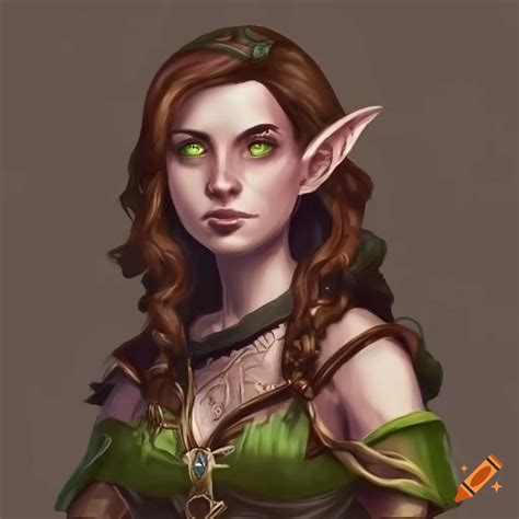 Female Halfling Bard With Dark Brown Hair And Green Eyes On Craiyon