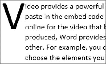 Adding a drop cap in Microsoft Word