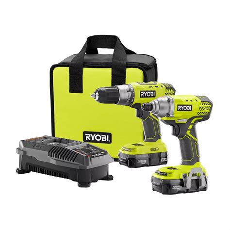 Ryobi 18v One Lithium Ion Cordless Drilldriver And Impact Driver Combo Kit 2 Tool With