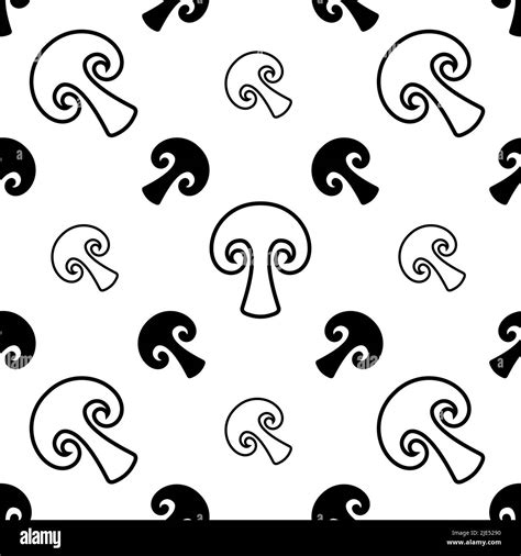 Mushroom Icon Seamless Pattern Mushroom With Cap And Stipe Vector Art