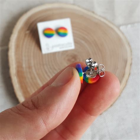 Gay Pride LGTB Stud Earrings Polymer Clay Jewelry We Are All Etsy UK