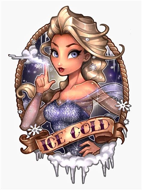 Ice Cold Sticker For Sale By Tim Shumate Disney Princess Tattoo