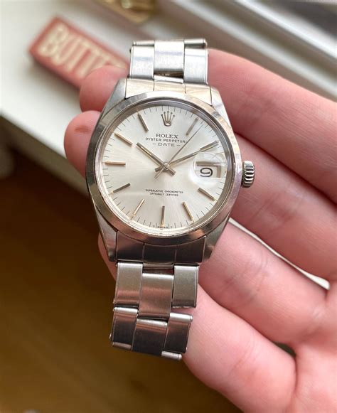 Vintage Rolex Oyster Perpetual Date 70s Ref 1500 Silver Dial Etsy