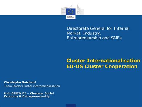 Cluster Internationalisation Eu Us Cluster Cooperation Ppt Download