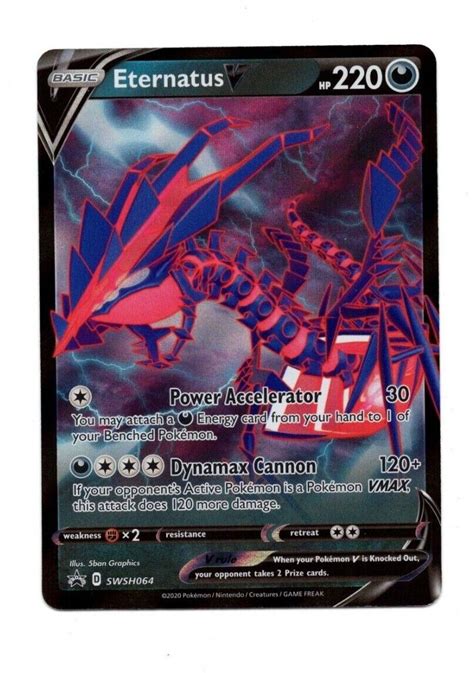 Pokemon Card Eternatus V SWSH064 Black Star Promo Half Art Values - MAVIN