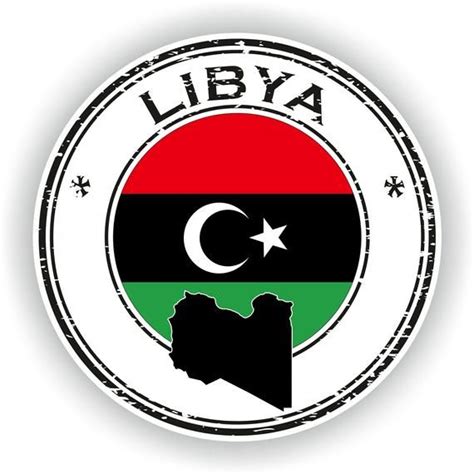 Libya Seal Sticker Round Flag For Laptop Book Fridge Guitar Motorcycle