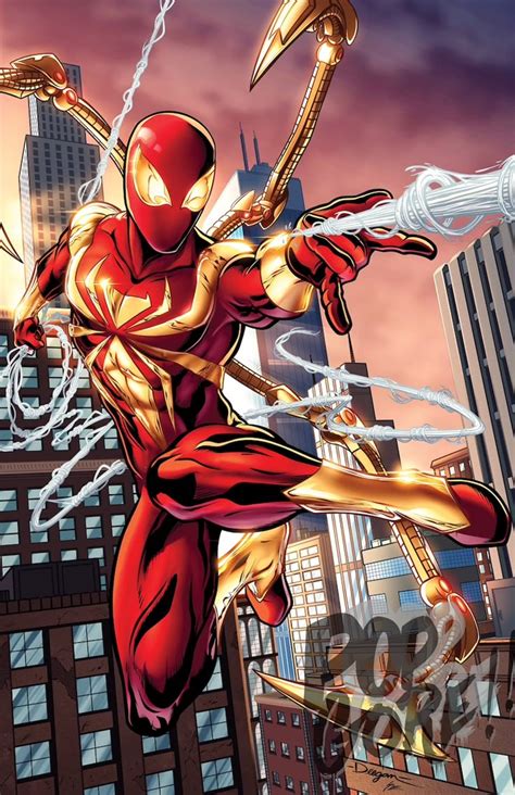 Spider Man Iron Spider Original Art Print Etsy Arte Súper Héroe