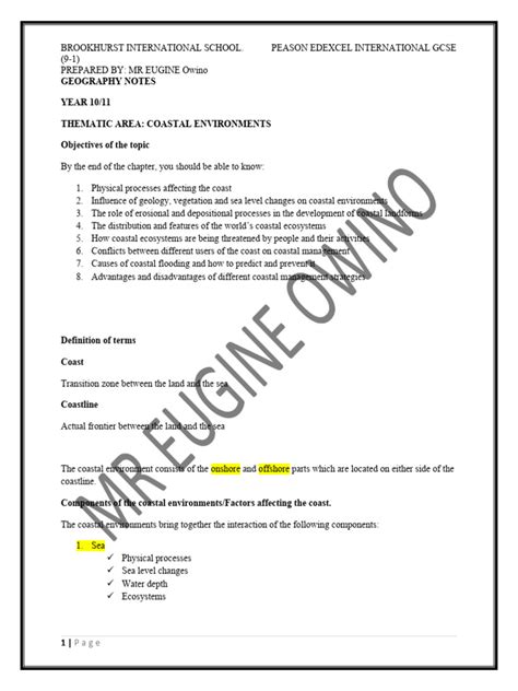 Coastal Environments Pdf Coast Coral Reef