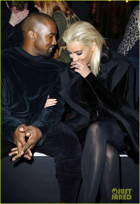 Kim Kardashian Hits Balmain Fashion Show With Her New Platinum Blonde