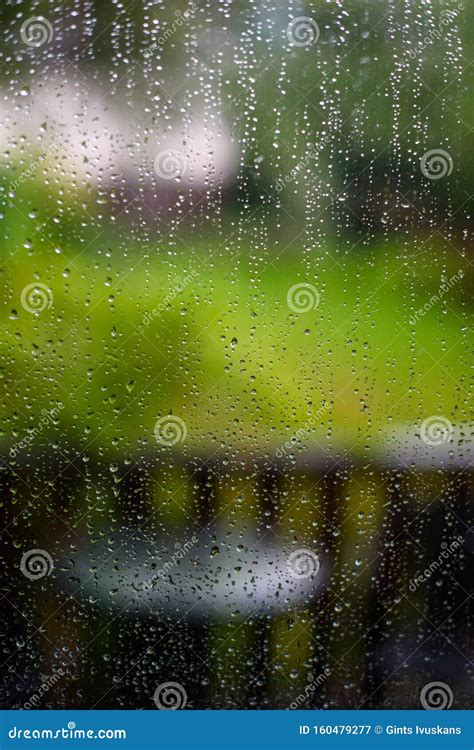 Rain Drops On Window Autumn Fall Illustration Stock Image Image Of