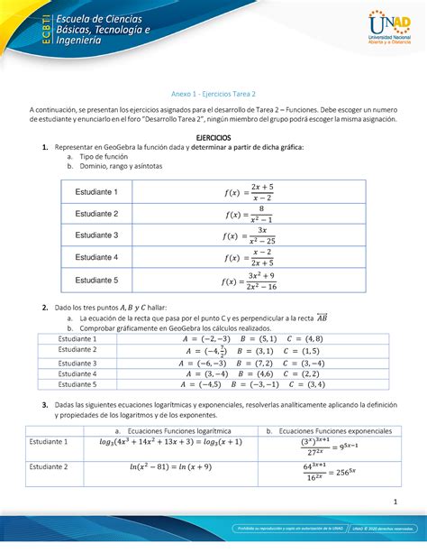 Anexo 1 Ejercicios Tarea 2 1 Anexo 1 Ejercicios Tarea 2 A