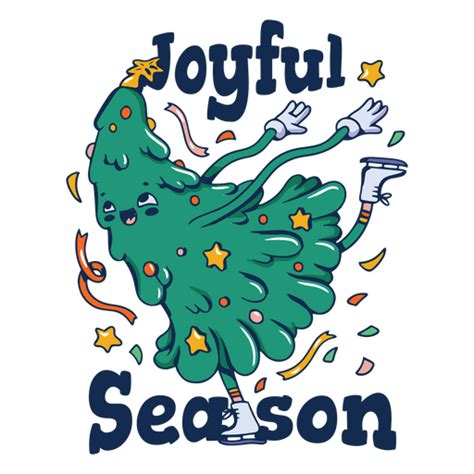 Joyful Season With A Christmas Tree Png And Svg Design For T Shirts